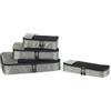 Amazon Essentials, Set di 4 Packing Cube, Accessori da Viaggio, Organizer per Bagagli con Doppia Cerniera, Parte Superiore in Rete, 100% Poliestere, S/M/L/Slim, Grigio (in Precedenza Amazon Basics)