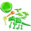 Kögler- Giocattolo di Sabbia 90535-Set plastica Organica con Motivi di Dinosauri, 8 Pezzi con formine Accessori, per divertirsi nella sabbiera e in Spiaggia, Colore Verde, 17 cm x 17 cm x 12 cm, 90535