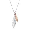 Elli Collana Ciondolo Piuma Bi-Colore in Argento Sterling 925 da Donna