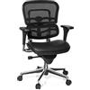 HJH Office Sedia direzionale ERGOHUMAN BASE sedia da ufficio ergonomica con dotazione completa, pelle/mesh nero, 652987