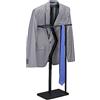Relaxdays Servo Muto da Camera, Appendiabiti da Terra per Giacca e Pantalone 107 x 48 x 20 cm, in Acciaio e MDF, Nero