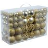 Christmas gifts Regali di Natale Set di 100 palline di Natale - Decorazione - Infrangibile - Per interni ed esterni - Plastica - Ø3/4/6 cm - Opache, lucide, glitterate e aperte - Oro
