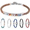 inSCINTILLE Bracciale Uomo Acciaio Simboli Nautica Rosa dei Venti, Regolabile 18-22 cm, Confezione Regalo Inclusa, Braccialetto Acciaio Inox, Bracciali Uomo (Bandiere Nautiche, Marrone)