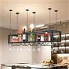 RAJYQODIS Portabottiglie da Soffitto, Porta Bicchieri Sospesi Regolabile in Altezza, Industriale Porta Bottiglie da Vino, per Cucina Bar Caffetteria Soffitto Decorare Scaffale di Stoccaggio (80cm)