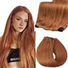 fshine Lunghi Extension Extension Capelli Matassa Sottili Rosso Marrone Color 340 60cm 60g Lunghi Extension Tessiture Capelli Naturale Professionale per Donne Genius Weft #340