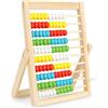 EliteMill Diapositive per Bambini, Scuola elementare Abacus, Giochi educativi con 100 Perline Colorate in Legno, Scuola elementare, diapositiva Matematica, Giocattolo educativo per Bambini (1) (1)