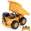 Highttoy Camion Ribaltabile Telecomandata, Camion Giocattolo per Bambini Camion Spazzatur Dumper Camion Telecomandati 6 Canali Scala 1:24 Regalo Bambino