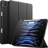 JETech Custodia per iPad Pro 12,9 Pollici (6a/5a Generazione, Modello 2022/2021), con Portapenne, Supporta la Ricarica di Pencil 2a Gen, Cover Tablet Sottile con Retro in Morbido TPU (Nero)