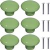 NAKUPENDA 6Pcs Manopole per Mobili Pomelli per Cassetti in Ceramica a Forma di Rotonde Pomello a Forma in Ceramica per Cassetto Cameretta Maniglie Delle Porte Armadi (Verde)