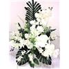 LBA Centro di fiori artificiali per cimitero. Anche per le Chiese. Speciale giorno di tutti i santi. Dimensioni: 65 x 50 x 40 cm. ca. Vari modelli. (Orchidee bianche)