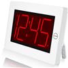 KWANWA Sveglia Digitale, Sveglia Digitale Batterie, Sveglia Digitale a Pile con Ampio Display, Funzione Snooze, Portatile, 12/24hr, Sveglia da Comodino (Bianco)