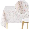 KP HOME Tovaglia Plastificata Rettangolare 240x140 - Marmo Bianco Cerata Tavolo Moderna Copritavolo Plastificato con Graniglia Stampa, Impermeabile e Facile da Pulire para Interno ed Esterno