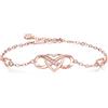 Billie Bijoux 925 sterline d'argento Infinito Braccialetto Amore eterno Infinity Heart Bracciale regolabile con diamanti placcati oro bianco Miglior regalo per ragazze (B-rose gold)