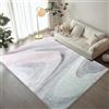 Cinknots Area Tappeti per Soggiorno, Moderno Astratto Tappeto Morbido Pile Sala da pranzo Camera da letto Home Decor Tappeto antiscivolo (160 x 200 cm, Grigio/Rosa)
