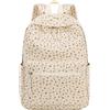 LOIDOU Zaino scolastico per ragazze e ragazzi adolescenti zaino leggero da donna per la scuola impermeabile Daypack Bookbag Colleg Work, Cord - Rosette beige