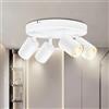 BOYIR Faretti da Soffitto Orientabili,Faretto led Interno a 4 Punti Luce con Attacco GU10,Moderna Plafoniera led Parete Bianca,Plafoniera in Alluminio per Soggiorno Corridoio,Lampadina Non Inclusa