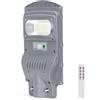 Aigostar Lampione stradale Led 50W Grigio con pannello solare IP65 Bianco freddo 6500K con sensore crepuscolare e di movimento Aigostar