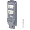 Aigostar Lampione stradale Led 100W Grigio con pannello solare IP65 Bianco freddo 6500K con sensore crepuscolare e di movimento Aigostar