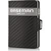BASEMAN® Porta carte di credito con scomparto per monete, il sottile portafoglio in alluminio e vera pelle, porta carte di credito fino a 10 carte di credito, portafoglio da uomo e donna