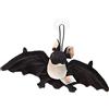 Uni-Toys - Pipistrello, piccolo - bianco e nero - con ventosa - 23 cm (larghezza) - peluche, peluche
