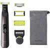 Philips OneBlade Pro 360, Regolabarba, Rasoio e Bodygroom elettrico, 1 lama 360 e 1 originale, 14 impostazioni di lunghezza, 1 kit Body, 1 supporto di ricarica, 1 astuccio morbido (modello QP6551/30)