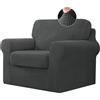 BXFUL Copridivano con Schienali Separati E Cuscini Seduta, Copridivano Antiscivolo con Fascia Elastica, Proteggi Mobili Jacquard Elasticizzato (1 Seater(80-120cm),Grigio scuro)