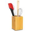 Westmark Porta-utensili da cucina, Quadrato, Dimensioni: 13,5 x 10 x 10 cm, Bambù, Tapas + Friends, Marrone chiaro, 69862270