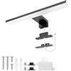 Aourow Lampada Specchio Bagno 5W,300mm 500lm Luce LED,Bianco Neutro 4000K e Resistente all'acqua IP44 Luci CLASSE II per Armadietto a Specchio(Nero)