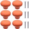 NAKUPENDA 6Pcs Manopole per Mobili Pomelli per Cassetti in Ceramica a Forma di Rotonde Pomello in Ceramica per Cassetto Cameretta Maniglie Delle Porte Armadi (Arancione)