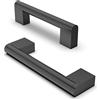 FURNIWARE 10 pezzi maniglia dell'armadio, distanza del foro di 96 mm Maniglie per mobili in acciaio inossidabile Maniglie dell'armadio da cucina Maniglia dell'armadio da cucina-Nero opaco