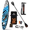 Fuxtec Stand Up Paddle Board Tavola SUP Gonfiabile - 320 x 81 x 15 cm con 3 Pinne - per Mare e Lago - Fino a 150kg - Zaino Incluso