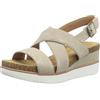 Clarks Lizby Cross, Sandali con Zeppa, Donna, Beige (Sand Suede), 39.5 EU