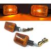 Alchemy Parts Indicatori Moto 12V Lampadina Street Moto Quad Atv Scooter Commuter Facile da Installare - Nero Con Lenti Ambra, 1 Pair