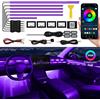 TWETIZ - Striscia LED in acrilico per interni auto con app wireless, RGB 10 in 1, kit di illuminazione in fibra ottica, circa 4,5 m, 593 LED, 16 milioni di colori, con funzione musicale