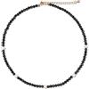 GAVU Collana Girocollo da Donna con Cristalli Naturali di Spinello Nero e Perle di Acqua Dolce