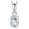 JewelryPalace 1ct Collana Solitario Donna Argento 925 con Creato Moissanite, Collana Ciondolo Pietra a Taglio Ovale con Catena Veneziana 45cm, Collane Pendenti Lunghe Matrimonio Set Gioielli Donna