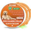 VICSOM Collare Calmante per Cani, Luminoso Collare Calmante Regolabile per Cani, Collare Luminoso Calmo per Cani Naturale Feromoni Anti-Ansia, Impermeabile per Cani di Tutte Le Taglie 23.2In 2Pezzi Arancione