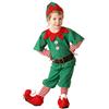 Peosevi Costume da Elfo di Natale,Costume da Elfo per Ragazza,Vestito da Elfo di Babbo Natale Verde per Bambini Vestito da Genitore Bambino con Calza del Cappello, Tuta Tuta Cosplay Festa da Ballo Costumi