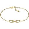 Fossil Bracciale a catena sottile da donna in acciaio inox con chiusura a moschettone, Oro lucido