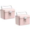 TUKA-i-AKUT 2X 4,8L Scatola per Medicinali, Portatile a Due Strati con Maniglia per il Trasporto, Kit di Pronto Soccorso Armadio Farmacia e Mediche, Multifunzionale, Casa e All'aperto, TKD6402 Rosa