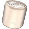 NelQuieOra Big Sound Speaker Bluetooth Portatile Compatto 53g Fino a 5h Di Autonomia Scatola Regalo Laccio Cavo di Ricarica (Oro)