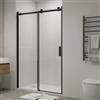 Idrom Porta Doccia Profili Neri Scorrevole 8mm Trasparente H195 - Libra Black