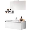 TFT Composizione Bagno Sospesa 100cm Con Cassetto, Vano a Giorno, Specchio e Lampada