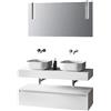 TFT Composizione Bagno 120cm Con Doppio Lavabo, Base Con Cassetto E Specchio Con Lampada
