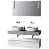 TFT Composizione Bagno 120cm Con Doppio Lavabo, Base Con Cassetto E Specchio Con Lampada
