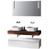 TFT Composizione Bagno 120cm Con Doppio Lavabo, Base Con Cassetto E Specchio Con Lampada