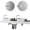 TFT Mobile Bagno Sospeso 165cm Due Lavabi, Due Specchi, Lampade e Porta Asciugamano