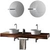 TFT Mobile Bagno Sospeso 165cm Con Doppio Lavabo Doppio Specchio e Lampada