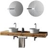 TFT Mobile Bagno Sospeso 165cm Con Doppio Lavabo Doppio Specchio e Lampada