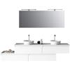 TFT Composizione Bagno 225cm Sospesa Con Doppio Lavabo, Cassetti E Specchio